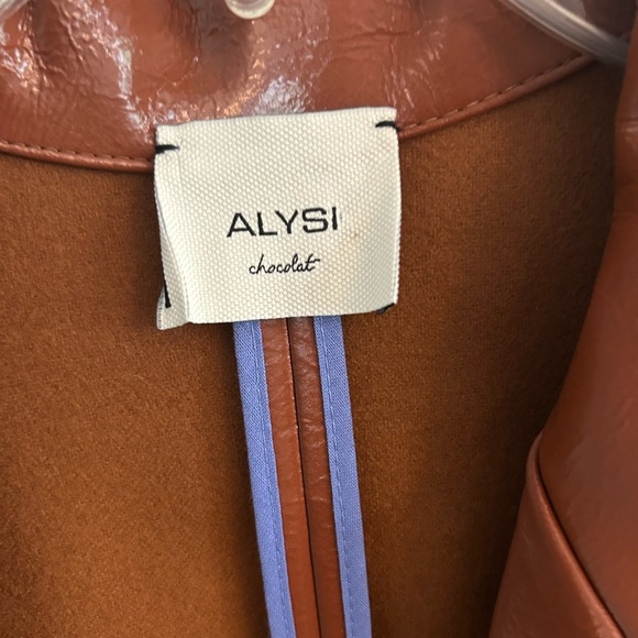 ALYSI chocolat sleek tan double button Blazer jacket - Picture 2 of 6